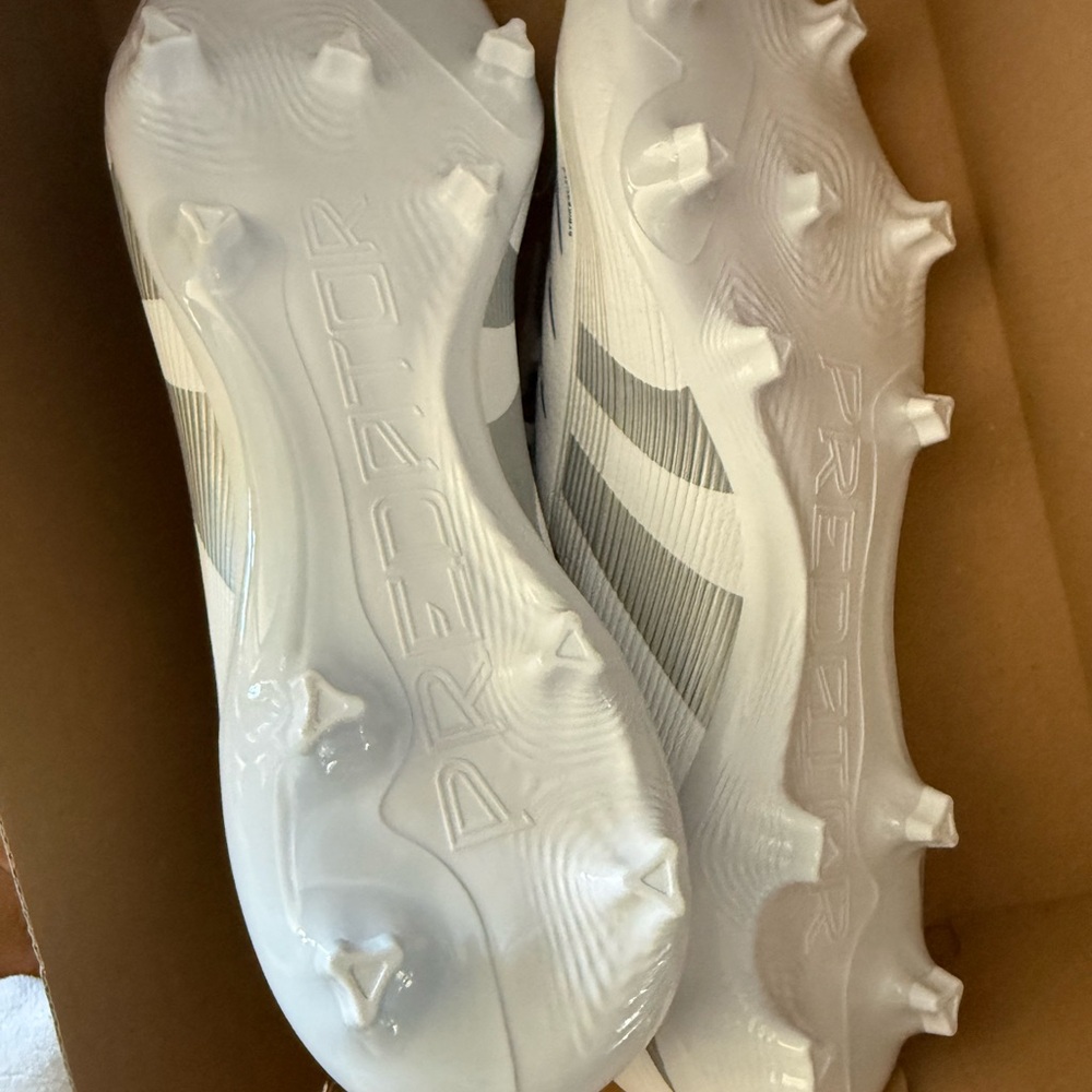 adidas White and Blue Athletic Shoes - Picture 2 of 4